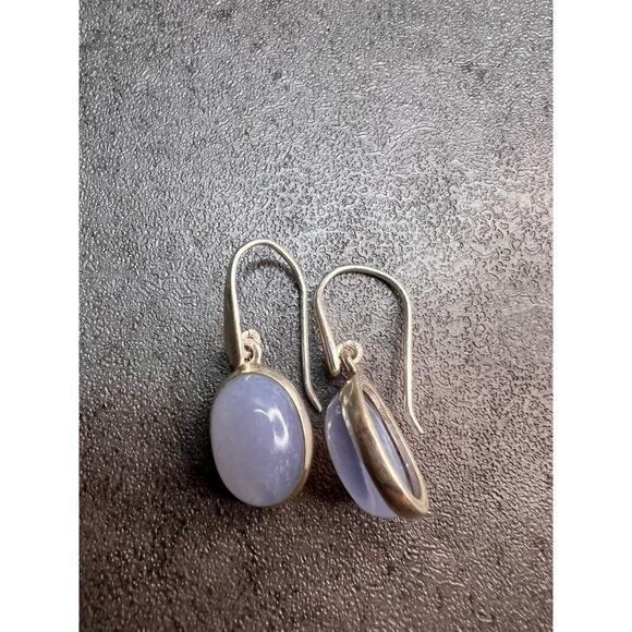 SOLD 
NEW Blue Chalcedony sterling silver drop earrings 5.31 grams - Picture 6 of 9
